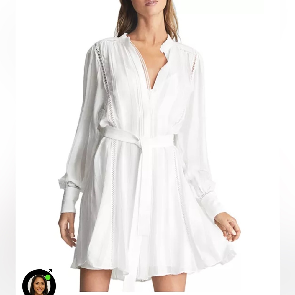 Reiss Harriet Belted Pleated Minidress - Picture 1 of 6